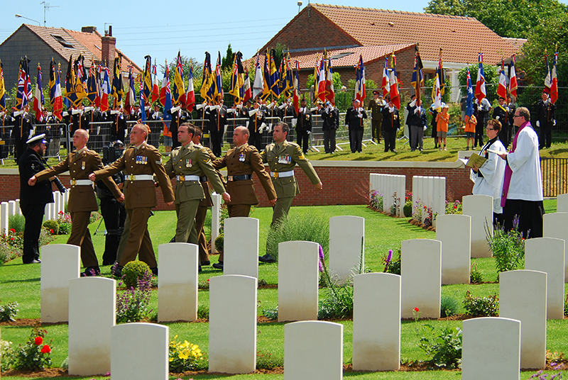 Procession at Fromelles cemetery