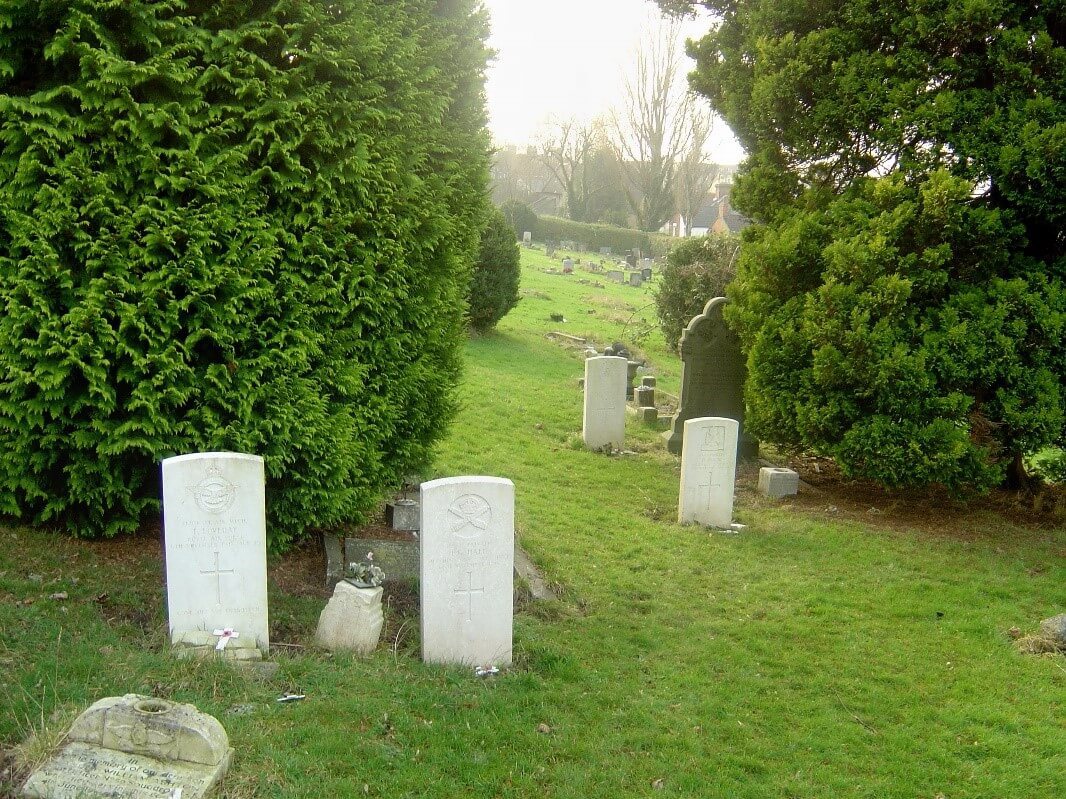 Headstones in cemetery
