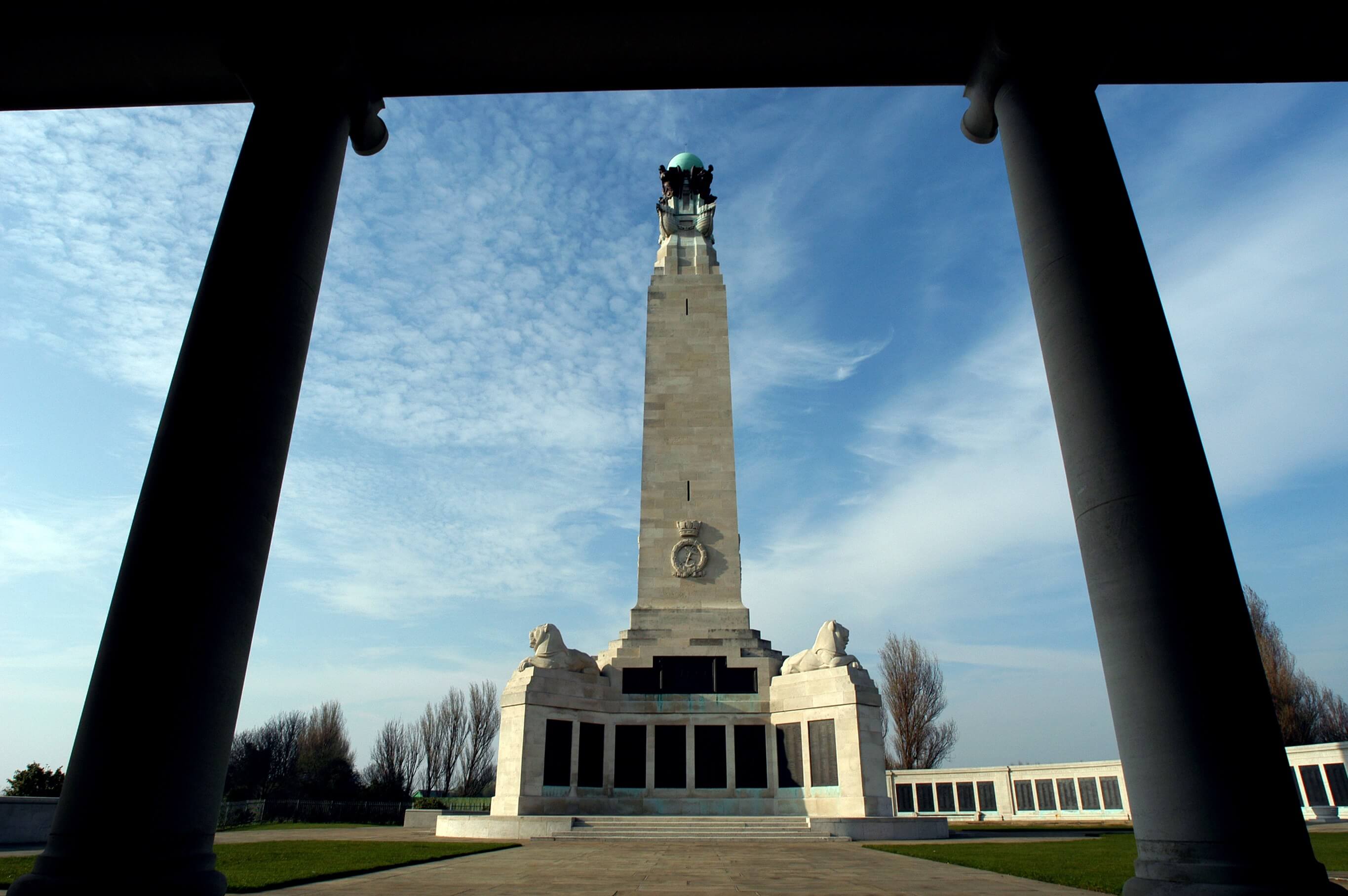 Wide view of Chatham Naval Memorial