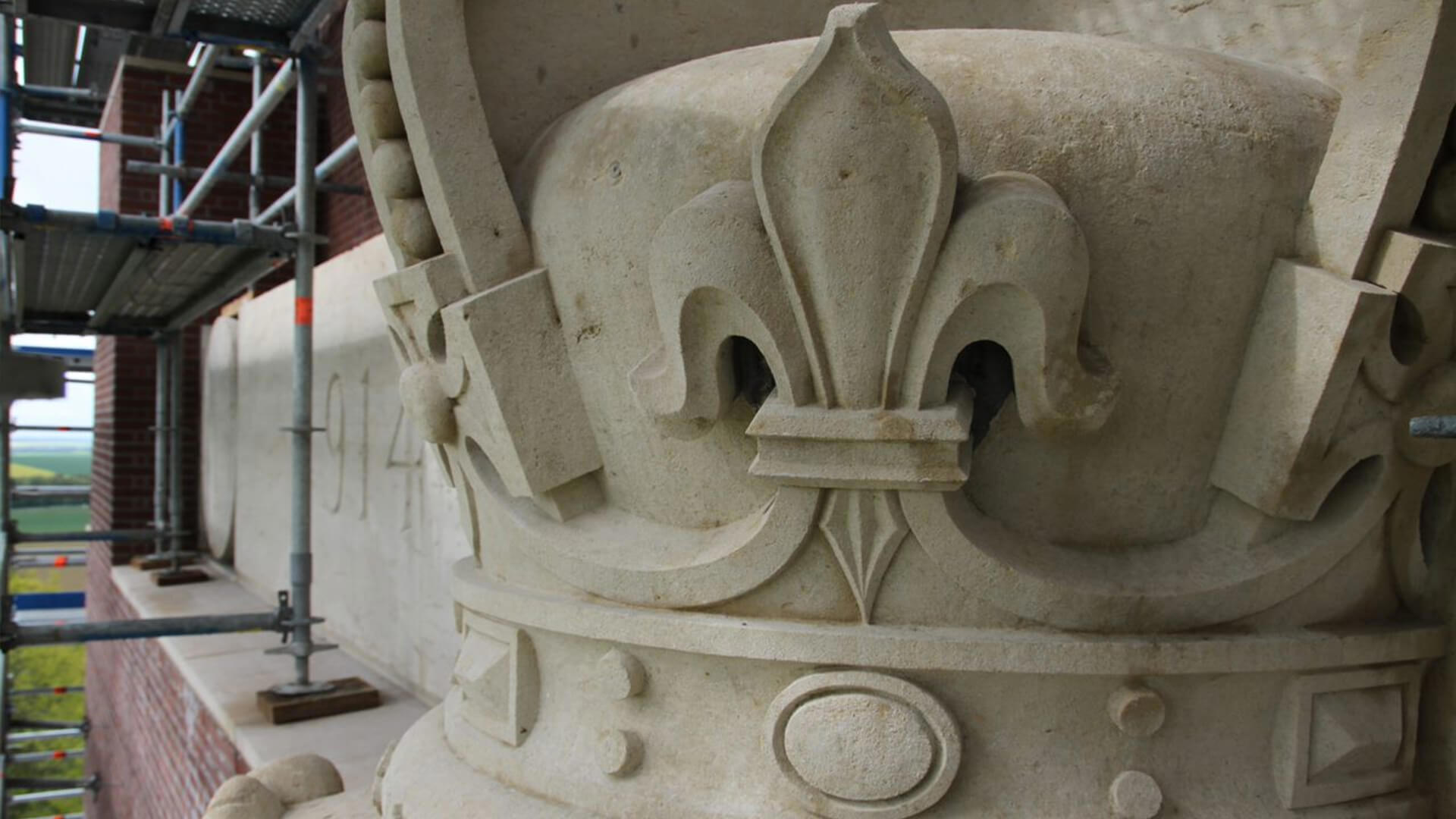 Details of carved crown at Thiepval memorial