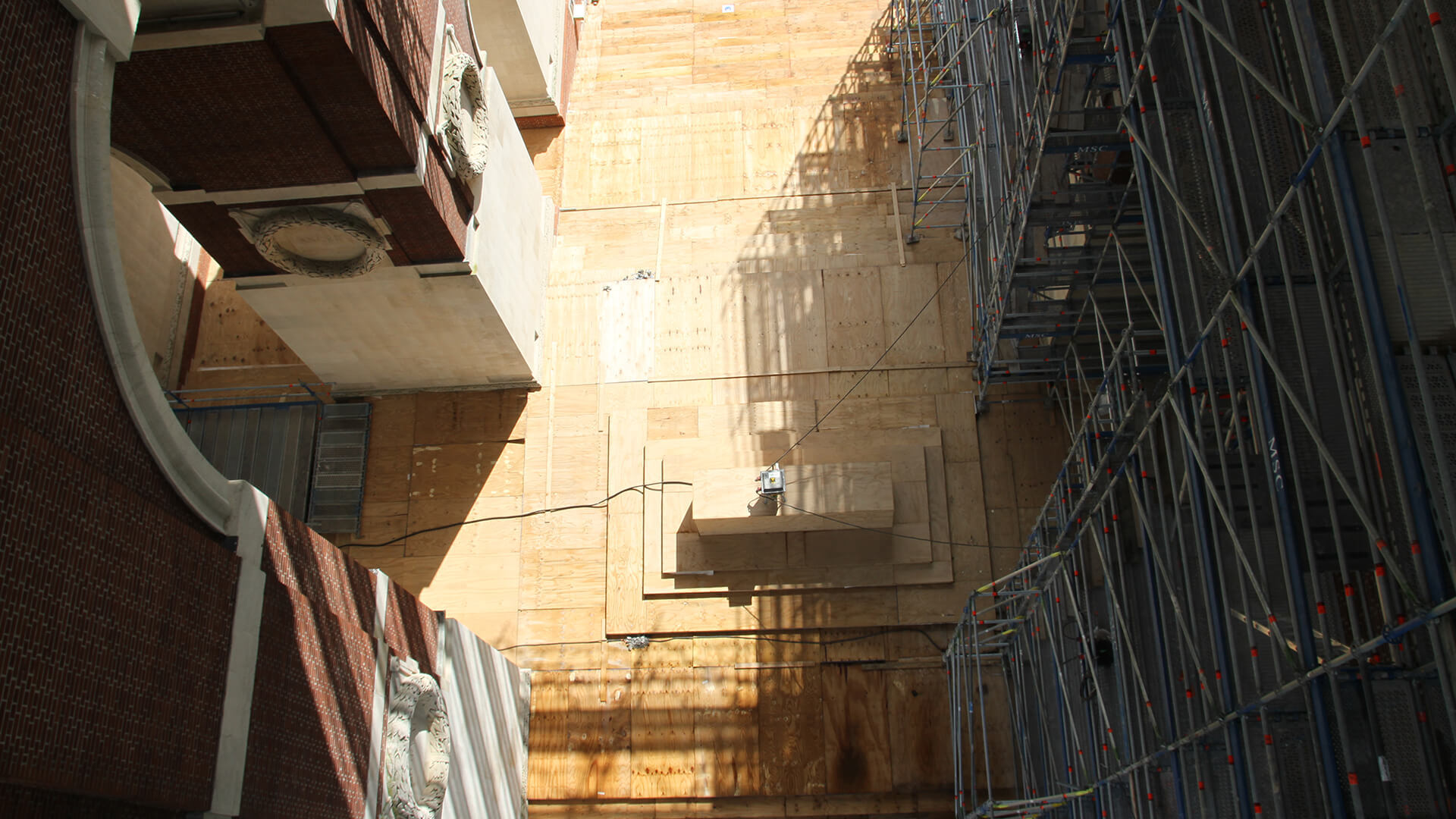 Birds eye view inside Thiepval Memorial