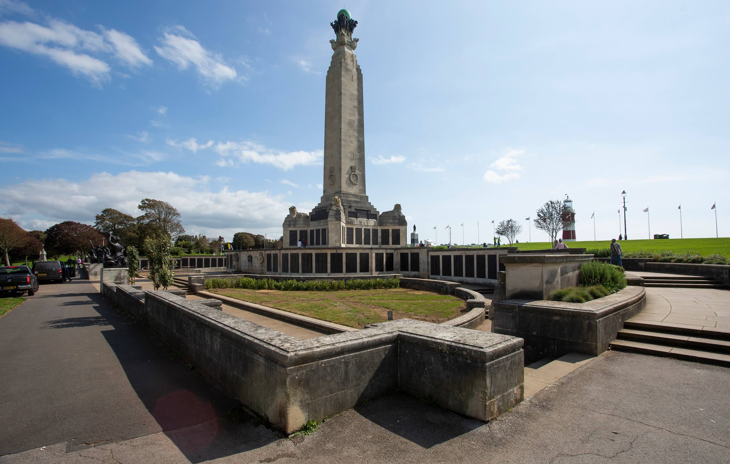 Wide view of Plymouth Naval Memorial