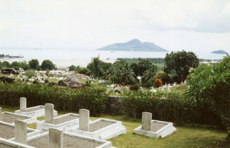 Headstones overlooking the ocean