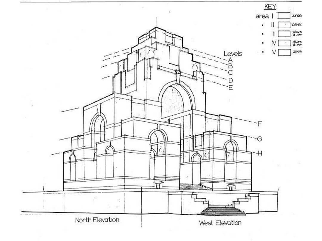 Drawing of Thiepval Memorial