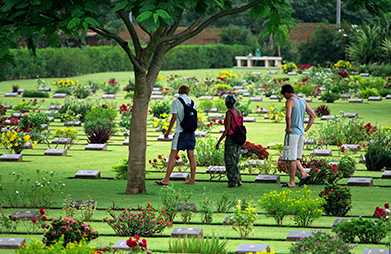People in cemetery
