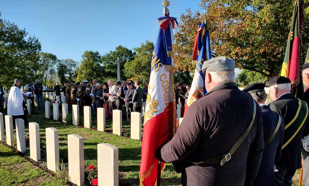 Photo 4 The Rededication Service For Serjeant Harrison Takes Place In Hottot Les Bagues War Cemetery.