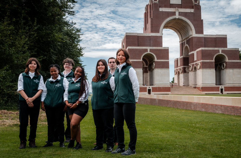 CWGF Guides posing in front of Thiepval