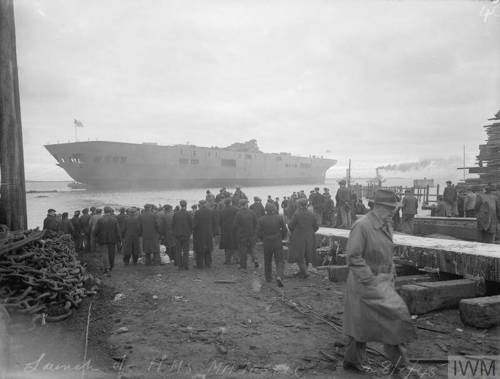 hms majestic launch from barrow 1945