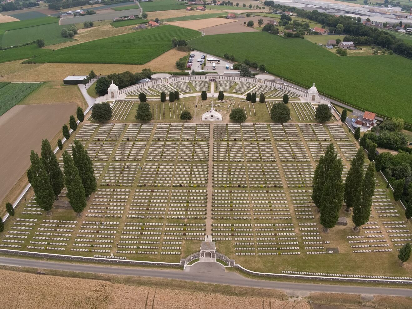 Aerial photo of Tyne Cot