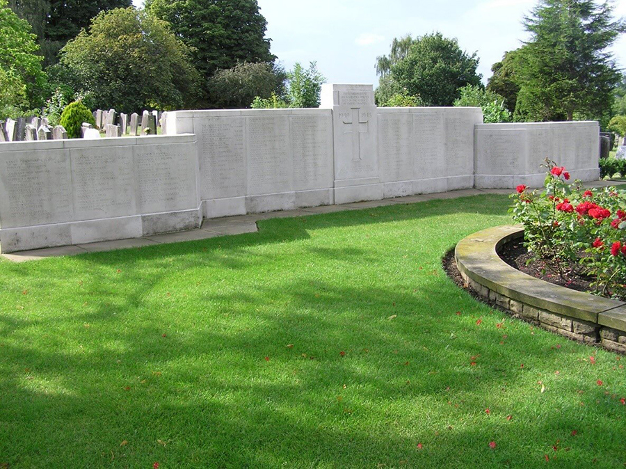 Camberwell (Honor Oak) Crematorium screen wall memorial