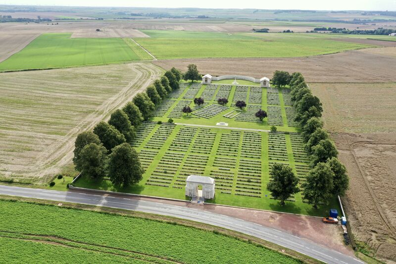Serre Road Cemetery No.2 from above