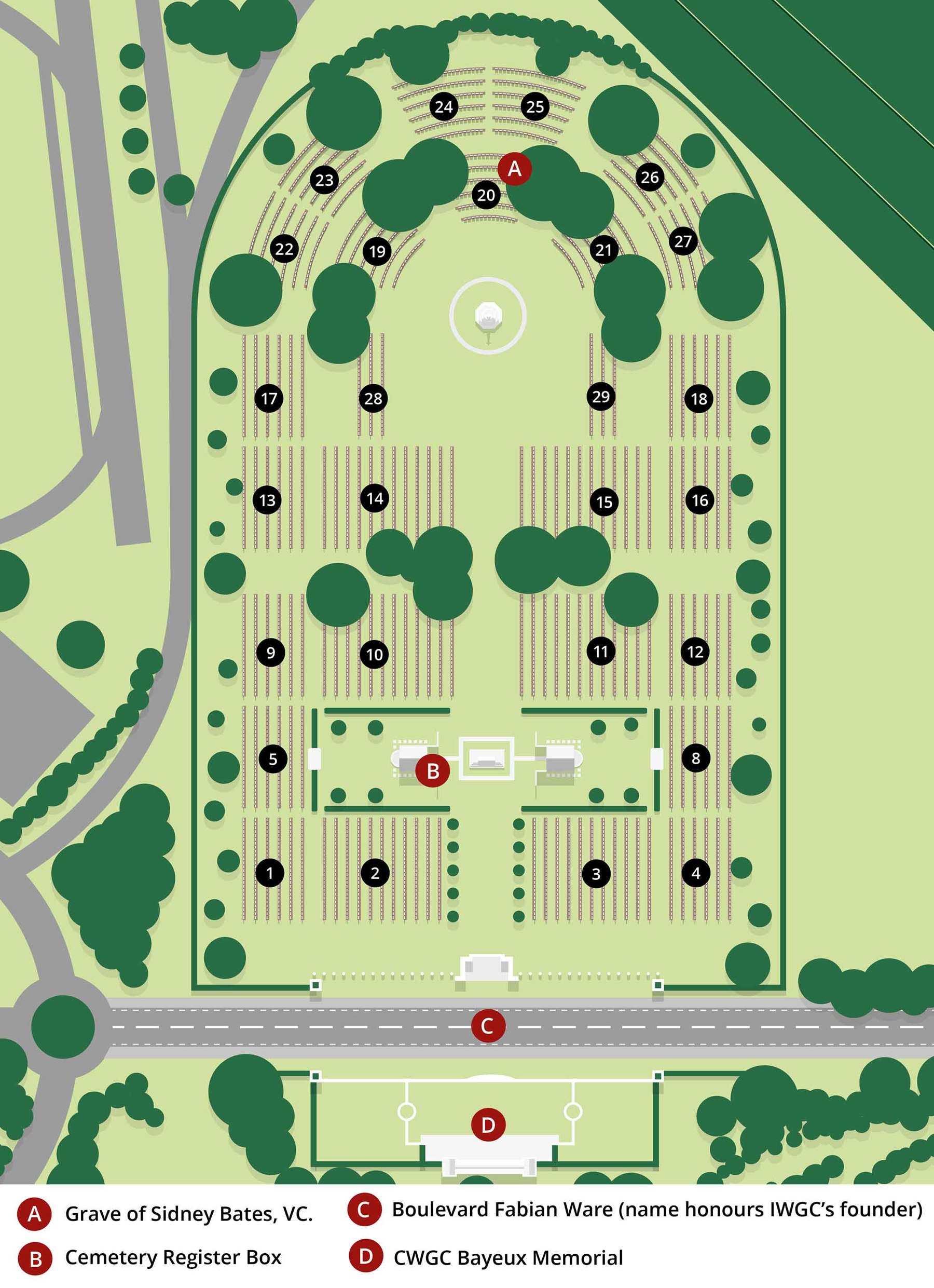 bayeux cemetery plan